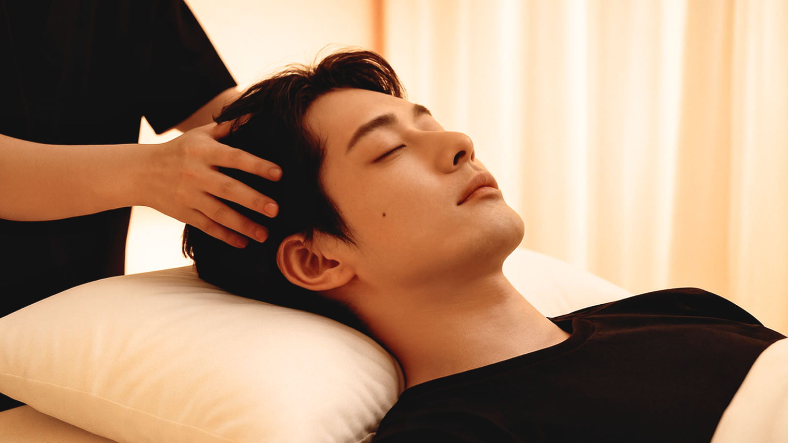 Head, neck, and shoulder focused Japanese head spa treatment